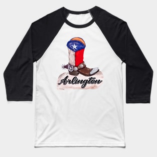 Arlington Texas Cowboy Boot Baseball T-Shirt